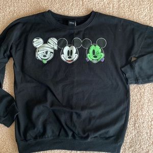 Mickey Mouse Halloween Faces Black Long Sleeve Sweatshirt Women’s Size Medium
